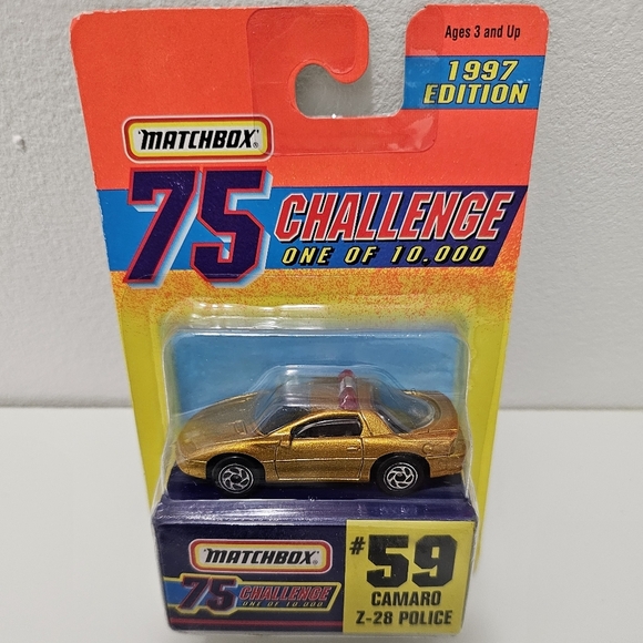 MATCHBOX 1997 Edition Gold Painted Camaro Z-28 Police Car Model - Picture 12 of 13